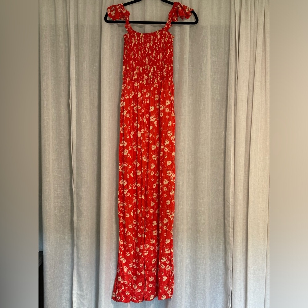 Tiare Hawaii Floral Jumpsuit in Red - Size OS